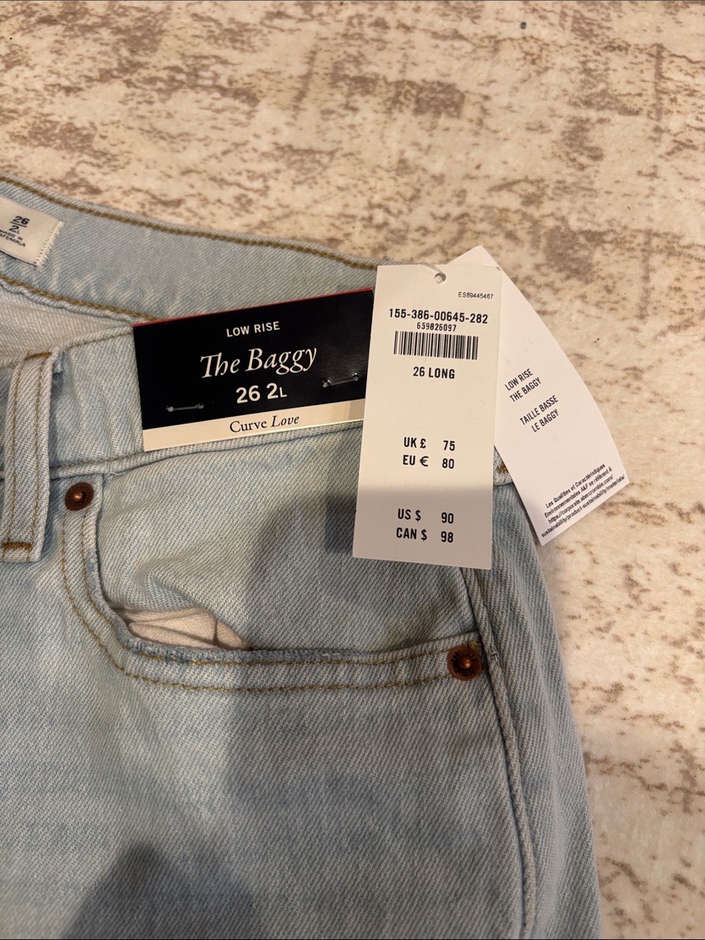 Abercrombie & Fitch Light Blue Baggy Low-Rise Jeans